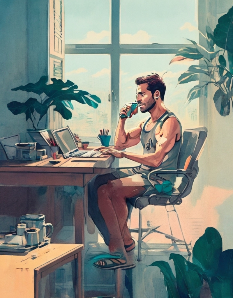 Default Magazine Illustrationstyle Image Of A A Modern Man In 0