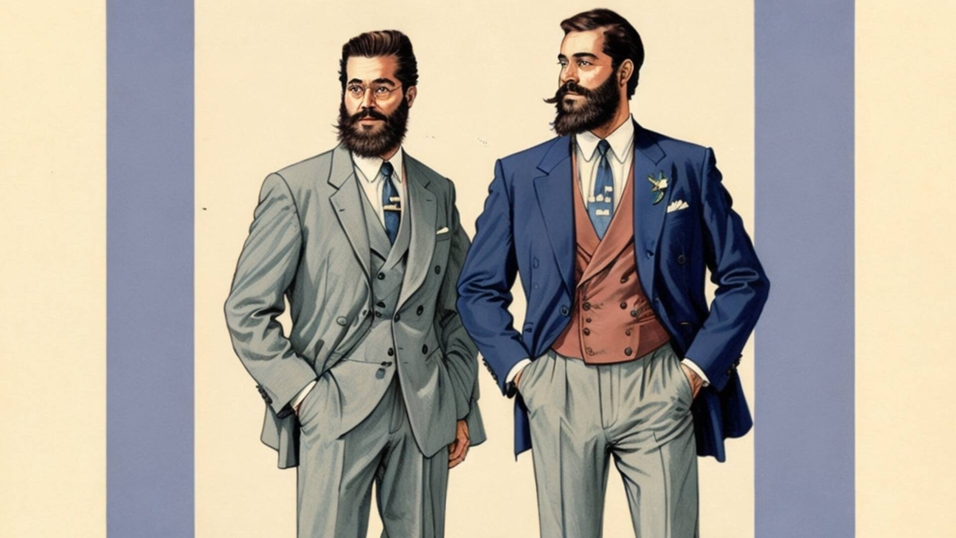 Default 1990s Magazine Illustrationstyle Fullbody Two Beard An 0