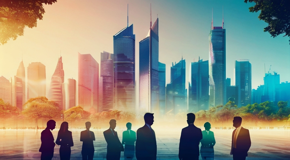 Default Many People In A Work Meeting Cityscape Colorful Natur 0