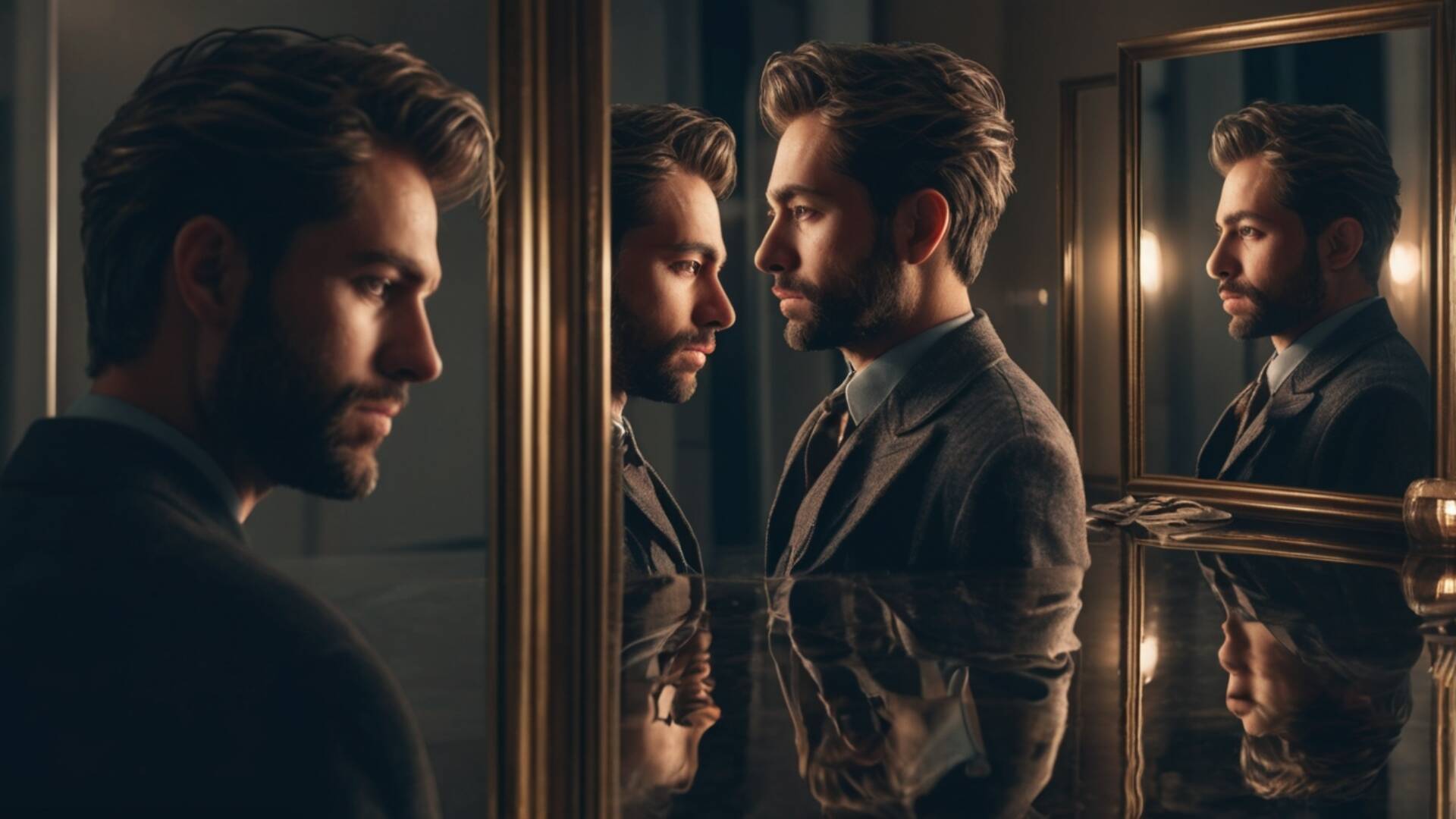 Leonardo Vision Xl A Man Look At The Mirror Cinematic Set Shot 0