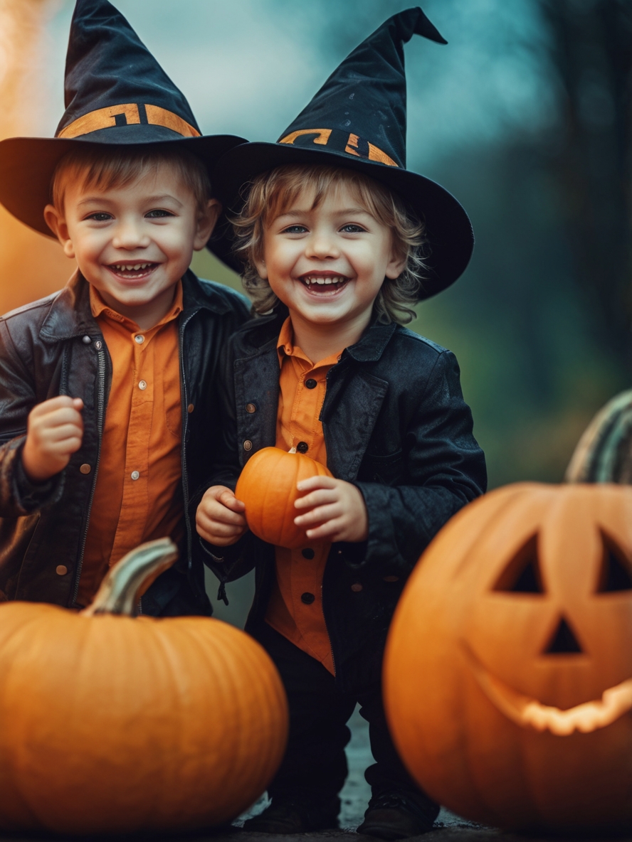 Leonardo Vision Xl Smiling Boys Playing In Halloween Costumes 0